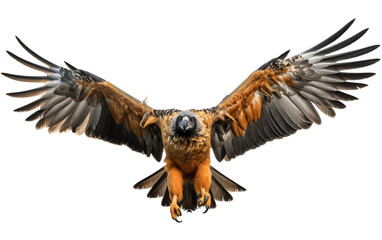 Bearded Vulture orange Bird Isolated on Transparent Background PNG. Generative AI - obrazy, fototapety, plakaty