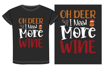 Funny Christmas t-shirt design, t-shirt designs for Xmas party. Holiday decor with Xmas tree, Santa.