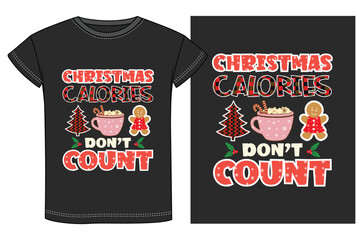 Funny Christmas t-shirt design, t-shirt designs for Xmas party. Holiday decor with Xmas tree, Santa.