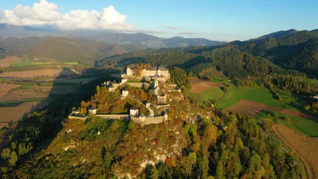 aerial view of wellknown medieval castle Hochosterwitz