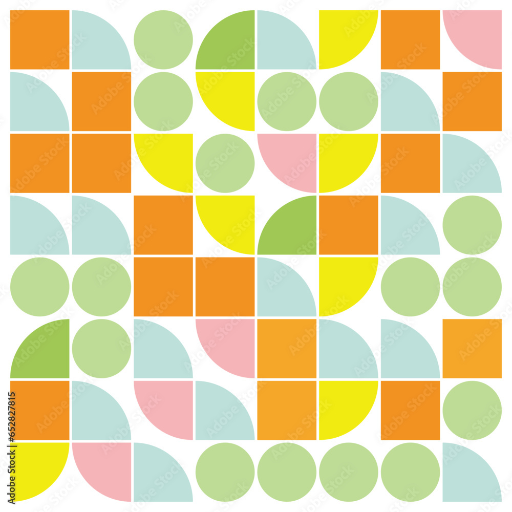Poster seamless pattern with colorful circles on a white background. vector illustration.