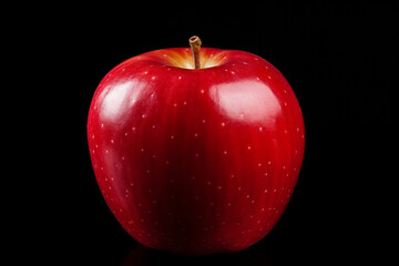 fresh apple fruit on black background