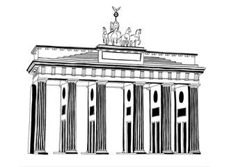 Brandenburg gate line art drawing  © Jitesh
