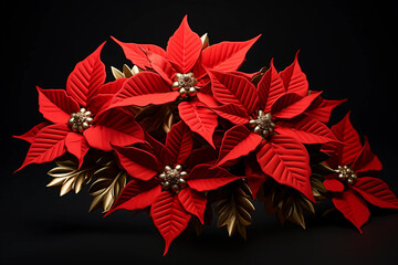 red poinsettia christmas decoration