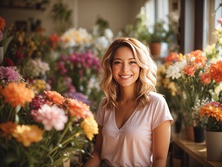 Woman Entrepreneur in a Floral Shop