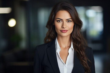 Generative AI picture portrait of amazing gorgeous office worker young woman