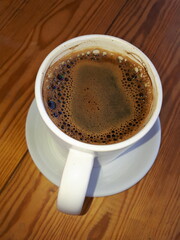 Coffee on a wooden table