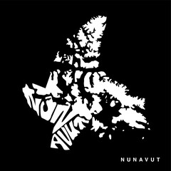 a map of newfoundland in a white type on a black background