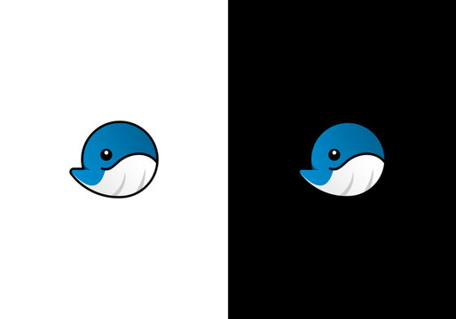 modern orcha whale illustration logo