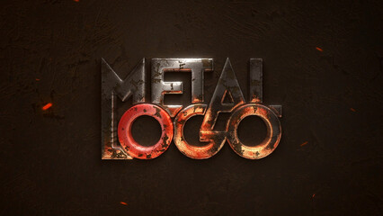 Atmospheric Metal And Fire Logo