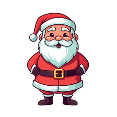 Cute cartoon Santa Claus character isolated on white background. Christimas concept. Vector stock
