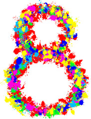 colorful font number