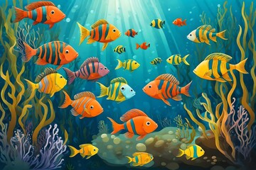 fish in aquarium generated by AI technology