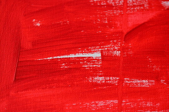 Abstrakter rotes  Acryl Gemälde, mit groben Pinselstrichen,  Hobby Malerei, mit Platz für Kopierraum als Hintergrund für Design. Web Banner...