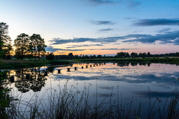 Sunset over the lake
