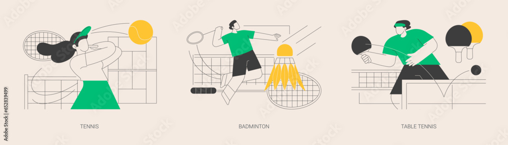 Wall mural racket sport abstract concept vector illustrations.