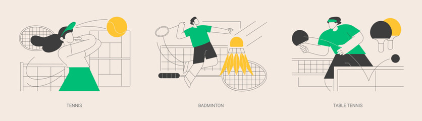 Racket sport abstract concept vector illustrations. © Visual Generation