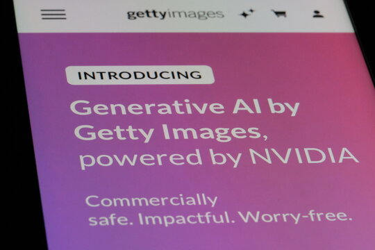 Shanghai,China-Sep.26th 2023: Generative AI by Getty Images on official website. Getty Images launches AI Generator tool