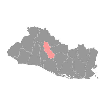 Cuscatlan department map, administrative division of El Salvador.