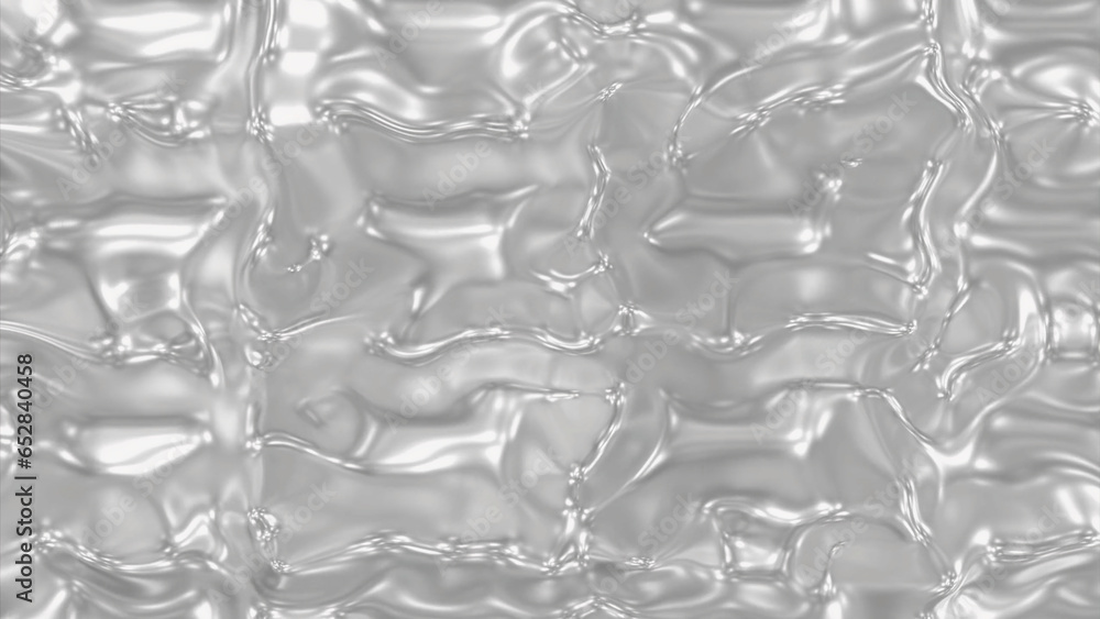 Aufkleber moving metallic liquid with ripples in flow. design. 3d liquid texture with metallic luster and colo