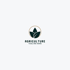 Green leaf icon logo vector abstract style leaf logo