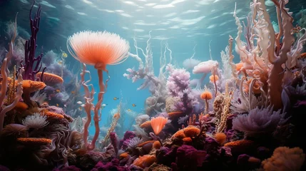 Outdoor-Kissen Underwater photography of a colorful coral reef with sea anemones © 3P-Voltage