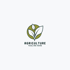 Green leaf icon logo vector abstract style leaf logo