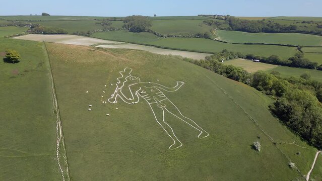 Cerne Abbas giant chalk hill figure, Dorchester, Dorset, England