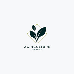 Green leaf icon logo vector abstract style leaf logo
