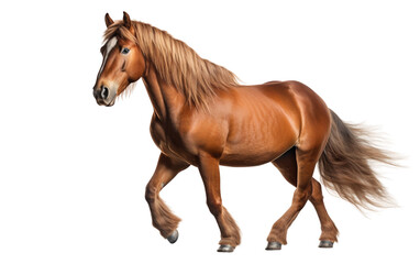 Obraz na płótnie Canvas Brown Gaited Horse in Action Isolated on Transparent Background PNG. Generative AI