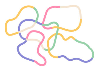 colorful abstract squiggles print, scribble and wavy lines.