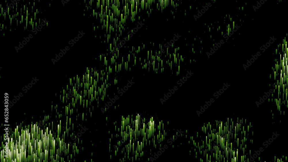 Poster white and green background. design. black background with multicolored shiny particles made in abstr