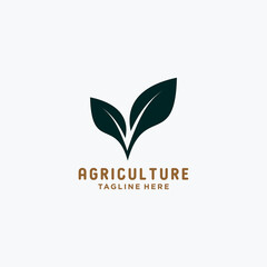 Green leaf icon logo vector abstract style leaf logo