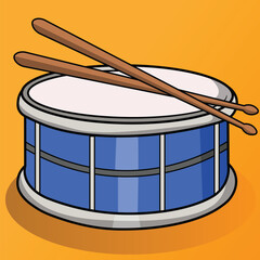 Dynamic vector drum and drumstick design for rhythmic creativity. 🥁🎶