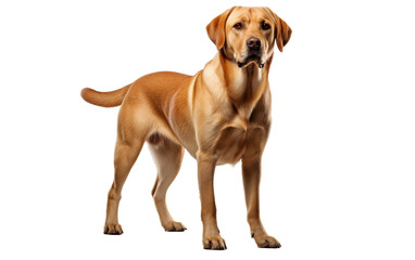 Labrador Retriever Light Brown Dog is Standing Isolated on Transparent Background PNG. Generative AI