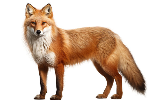 Missouri Brown Fox is Standing Isolated on Transparent Background PNG. Generative AI