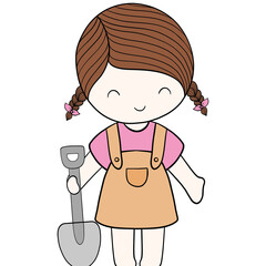 little girl with heart