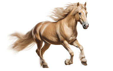 Palomino Brown Horse Isolated on Transparent Background PNG. Generative AI