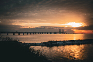 Fototapeta premium sunset over the river