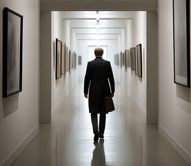 Guy walking in the hall 002