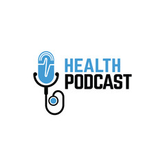 Doctor Logo Podcast Design Concept With Stethoscope