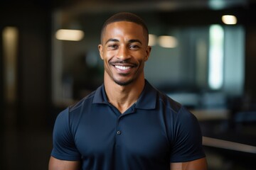 Black Man Physical Therapist Employee Work Role Workplace Background Generative AI
