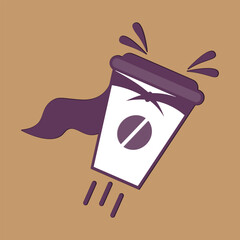 Coffee. Italian coffee pot with text All You Need is Coffee. Banner for cafe, restaurant, menu, coffee dreams theme. coffee cup icon in the line style. vector illustration on a brown background