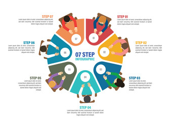 step infographic for Business management, strategy or human resources. EPS 10 vector. Can be used for any project. 10 to 2 step pie chart