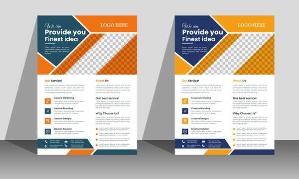 Modern corporate business flyer template, flyer in A4 with colorful business proposal, perfect for creative professional business.