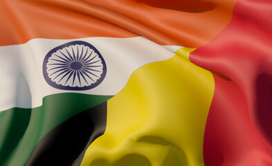 India vs Belgium competition half flag nation