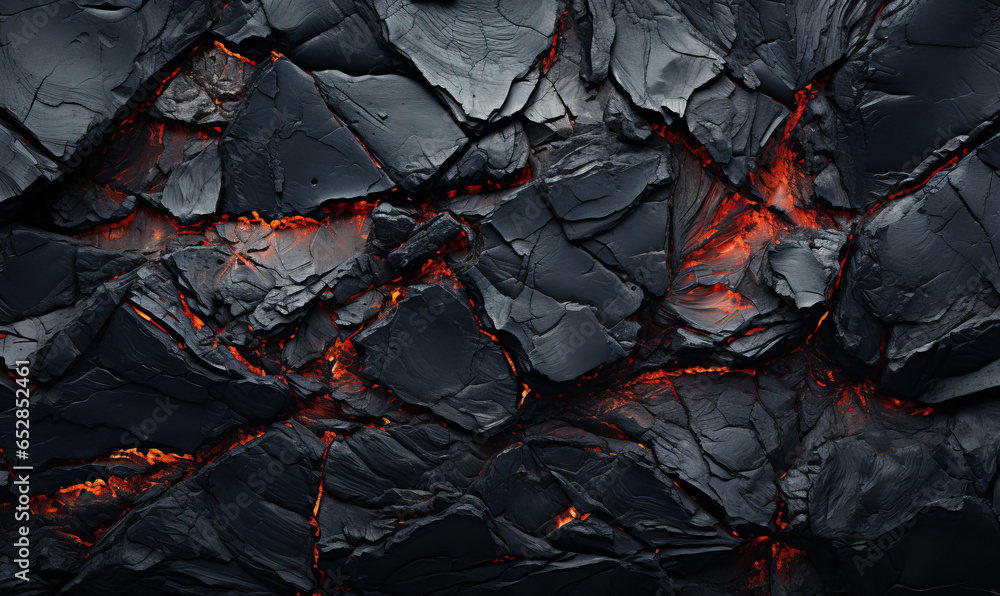 Sticker abstract background of extinct lava with red gaps.