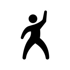 Dancer dancing icon. Human figure, dancing motion. Gymnastics Activities for Icon health and fitness Community. Sport symbol. Vector illustration design.