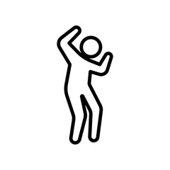 Dancer dancing icon. Human figure, dancing motion. Gymnastics Activities for Icon health and fitness Community. Sport symbol. Vector illustration design.