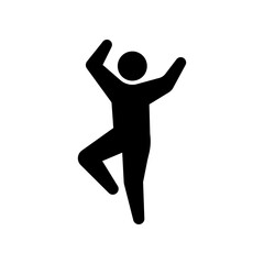 Fototapeta na wymiar Dancer dancing icon. Human figure, dancing motion. Gymnastics Activities for Icon health and fitness Community. Sport symbol. Vector illustration design.